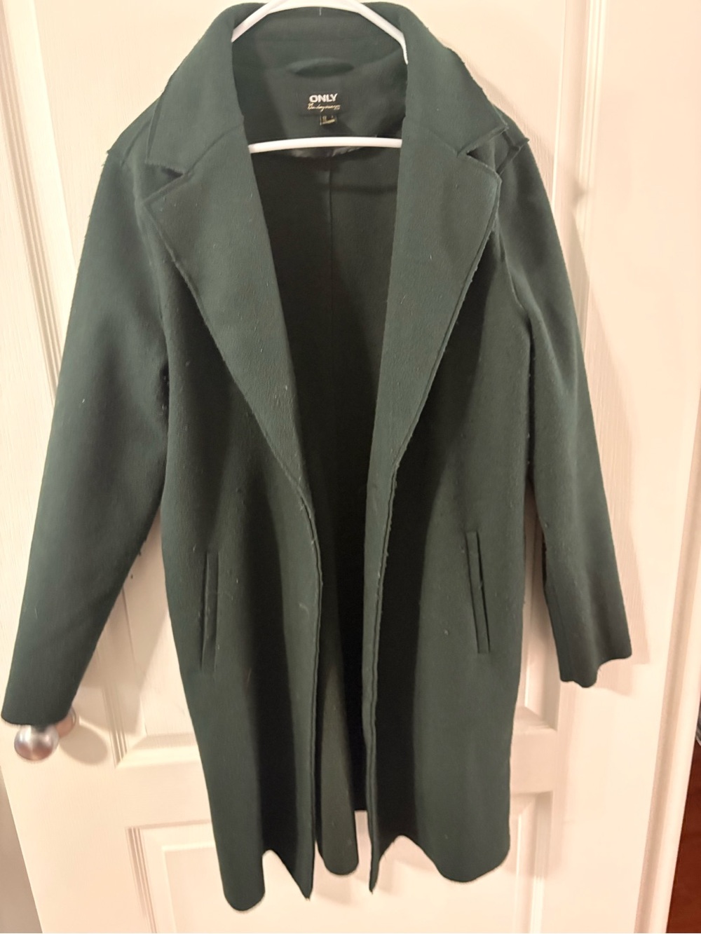 ONLY Dark Green Women's Long Coat - size small